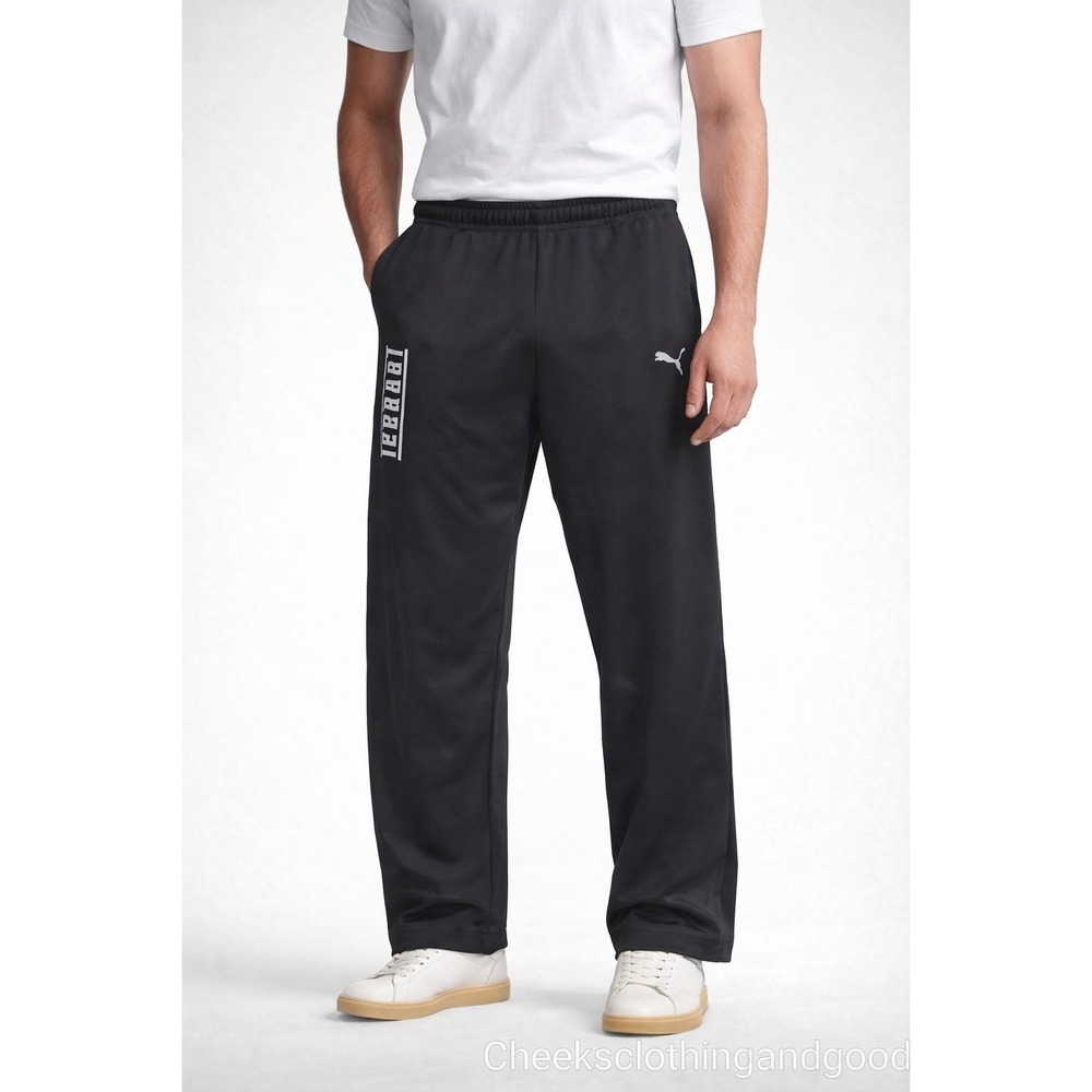 Puma Scuderia Ferrari Mens Track Pants Black Straight Leg 556364 Size Large‎